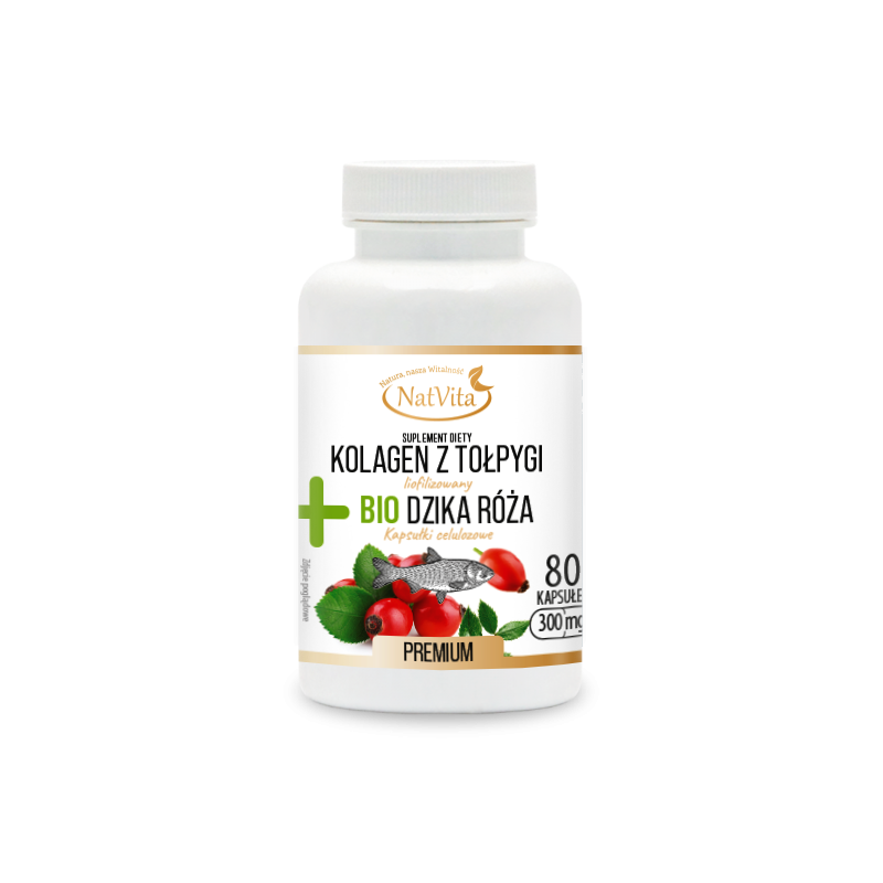 Kolagen z Tołpygi Liofilizowany + Bio Dzika Róża kapsułki 300mg