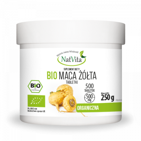 Maca BIO żółta tabletki 500mg - zdjęcie produktu