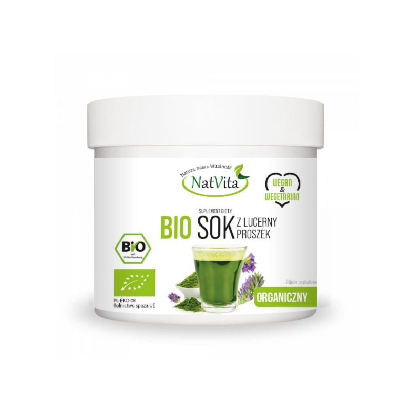 Sok z lucerny BIO w proszku