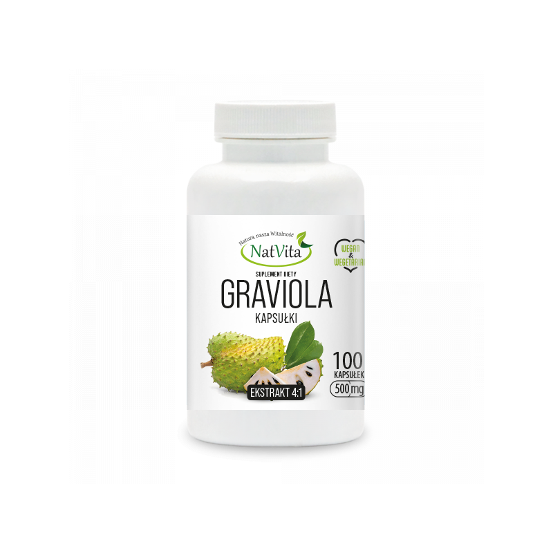 Graviola owoc ekstrakt 4:1 kapsułki 500mg
