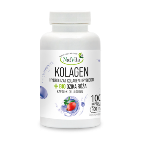 Kolagen z Ryb hydrolizat + Bio Dzika Róża kapsułki 300mg - zdjęcie produktu