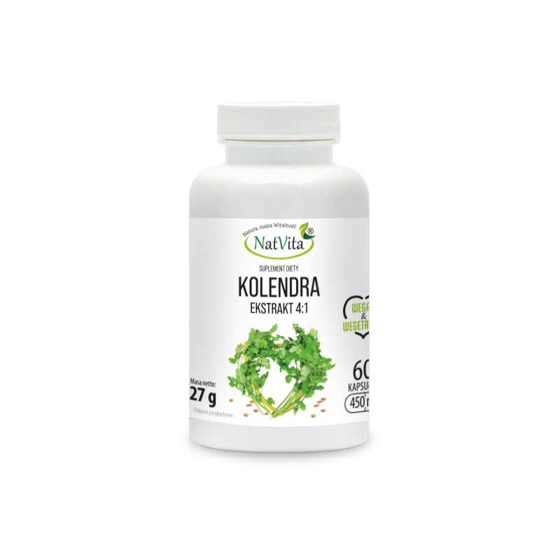 Kolendra liście ekstrakt 4:1 kapsułki 450mg