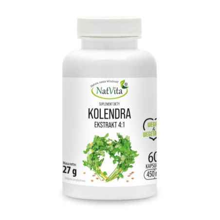Kolendra liście ekstrakt 4:1 kapsułki 450mg - zdjęcie produktu