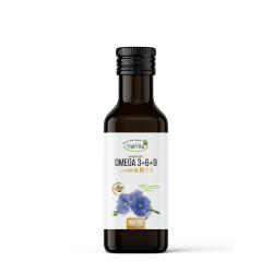 Olej Omega 3 6 9 z Lnu z Witaminami A, D3, E, K