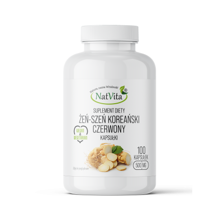 Żeń-Szeń koreański czerwony kapsułki 500mg - zdjęcie produktu