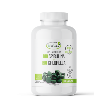 Spirulina BIO + Chlorella BIO tabletki 500mg Spirulina BIO + Chlorella BIO tabletki 500mg