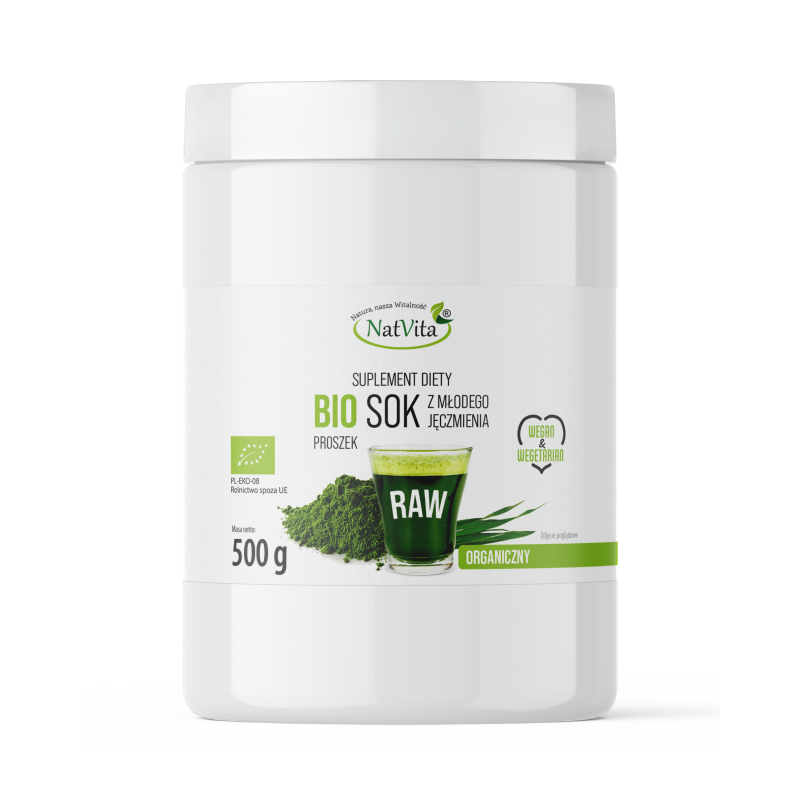 Sok z młodego Jęczmienia BIO w proszku PREMIUM