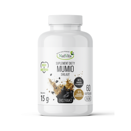 Mumio Shilajit ekstrakt 60% kwas fulwowy kapsułki 250mg Mumio Shilajit ekstrakt 60% kwas fulwowy kapsułki 250mg