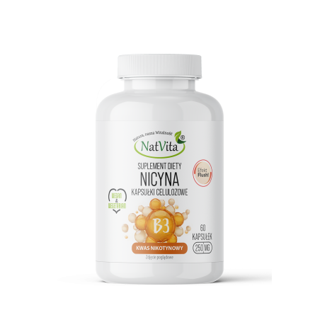 Niacyna (kwas nikotynowy witamina B-3) kapsułki 250mg - zdjęcie produktu