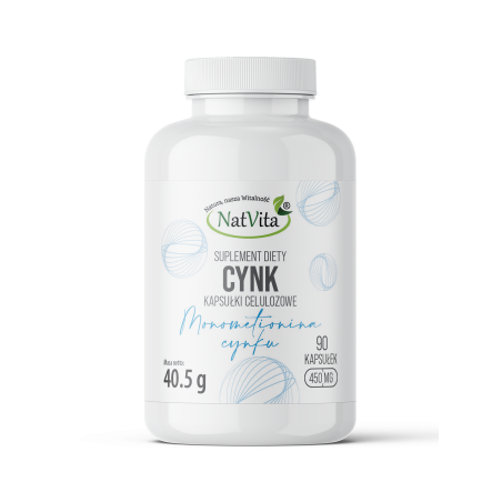 Cynk (Monometionina cynku) kapsułki 450mg Cynk (Monometionina cynku) kapsułki 450mg