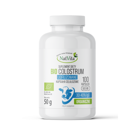 Colostrum BIO liofilizowane 30-40 % IgG kapsułki celulozowe 500mg - zdjęcie produktu