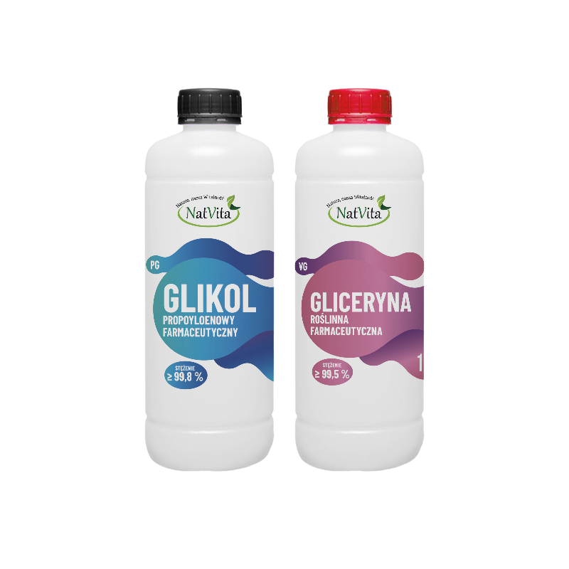 Glikol propylenowy USP/EP 99,99% + Gliceryna roślinna VG 99,8%