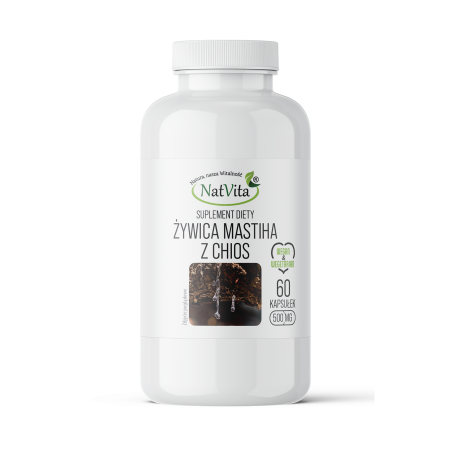 Chios Mastiha żywica z drzewa pistacji kleistej kapsułki 500mg - zdjęcie produktu