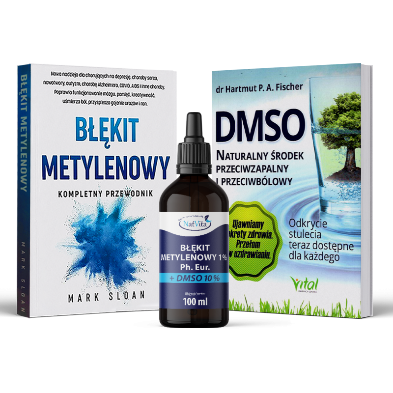 BŁĘKIT METYLENOWY 1% Ph.Eur + DMSO 10% + Zestaw Książek
