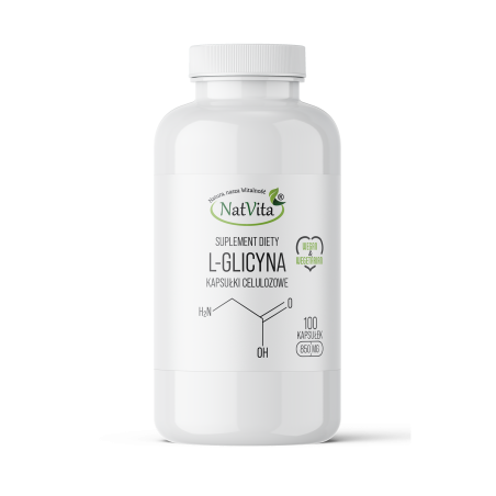 L-Glicyna (kwas aminooctowy 99,26%) kapsułki 850mg - zdjęcie produktu