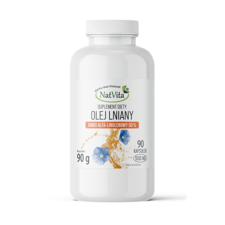 Olej Lniany 50 % ALA kapsułki softgel 1000mg Olej Lniany 50 % ALA kapsułki softgel 1000mg