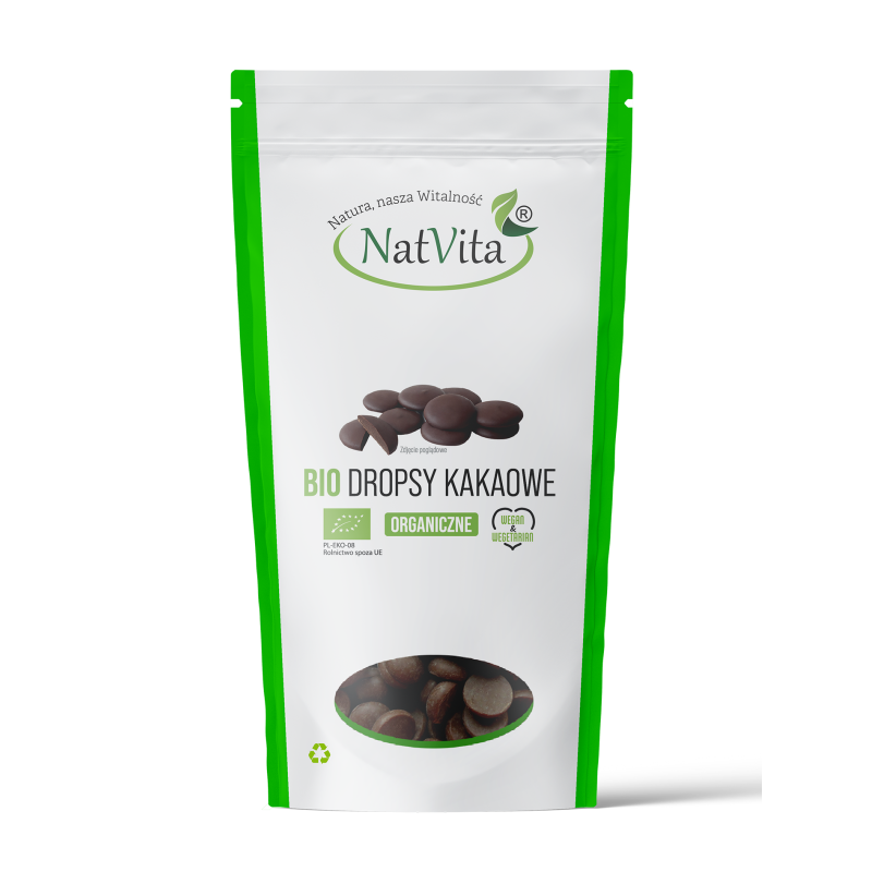 Kakao Ceremonialne BIO Dropsy 100% masy kakaowej