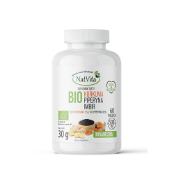 Kurkuma BIO + Imbir BIO + Piperyna BIO tabletki 500mg