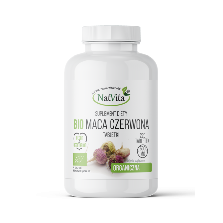 Maca BIO czerwona tabletki 500mg - zdjęcie produktu