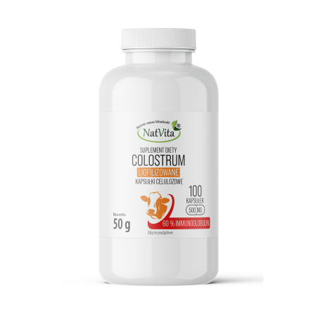 Colostrum liofilizowane 60 % IgG kapsułki celulozowe 500mg - zdjęcie produktu