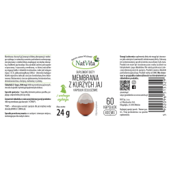 BŁONA SKORUPOWA ESM (membrana jaj kurzych) kapsułki 400mg