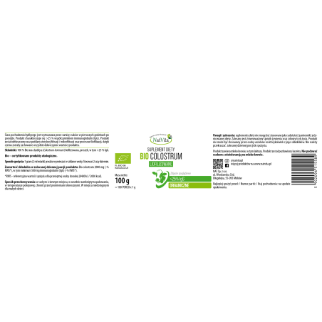 Colostrum BIO proszek liofilizowany 25% IgG - zdjęcie produktu