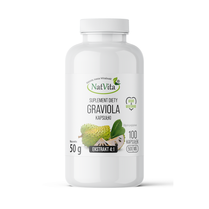 Graviola owoc ekstrakt 4:1 kapsułki 500mg