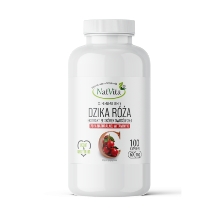 Dzika Róża ekstrakt 25:1 70% witamina C kapsułki 600mg - zdjęcie produktu