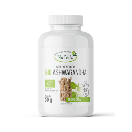 Ashwagandha BIO tabletki 500mg - zdjęcie produktu