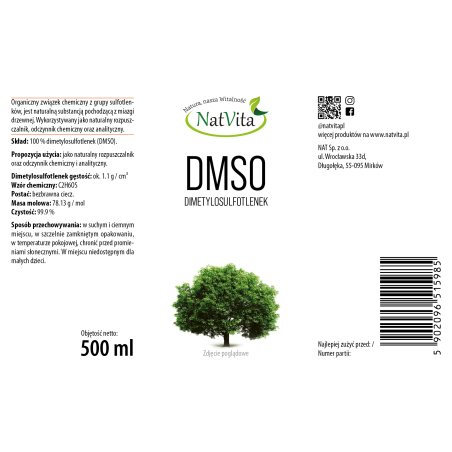 DMSO Dimetylosulfotlenek 99,99 % naturalny rozpuszczalnik - zdjęcie produktu