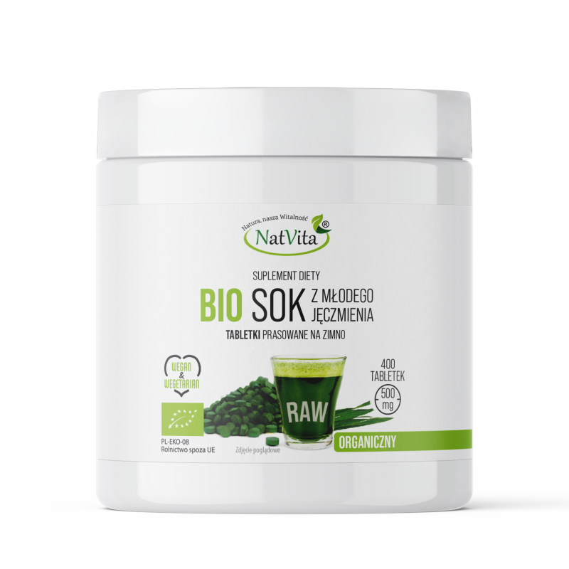 Sok z młodego Jęczmienia BIO tabletki 500mg