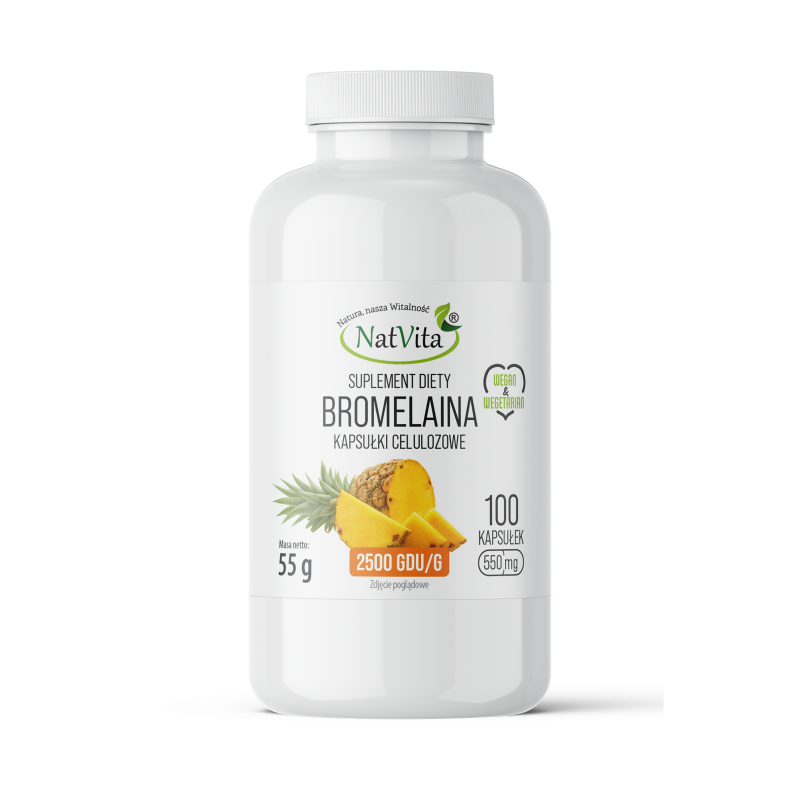 Bromelaina z ananasa 2500 GDU kapsułki 550mg