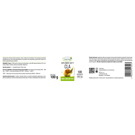 CLA 80% (sprzężony kwas linolowy) kapsułki softgel 1000mg - zdjęcie produktu