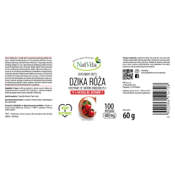 Dzika Róża ekstrakt 25:1 70% witamina C kapsułki 600mg