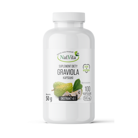 Graviola owoc ekstrakt 4:1 kapsułki 500mg - zdjęcie produktu