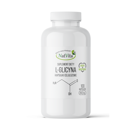 L-Glicyna (kwas aminooctowy 99,26%) kapsułki 850mg - zdjęcie produktu