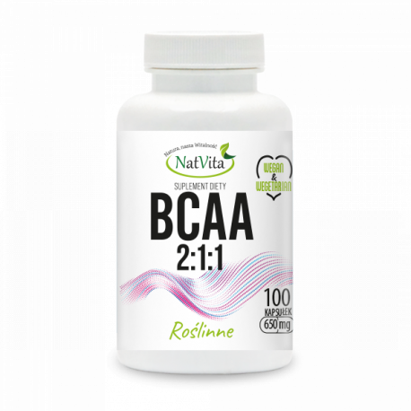 BCAA 2:1:1 roślinne 650 mg/100 kapsułek