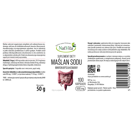 Maślan sodu mikrokapsułkowany kapsułki 500mg - zdjęcie produktu