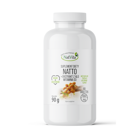 Natto wit. K2 MK7 + ekstrakt z alg wit. D3 tableki 1000mg - zdjęcie produktu