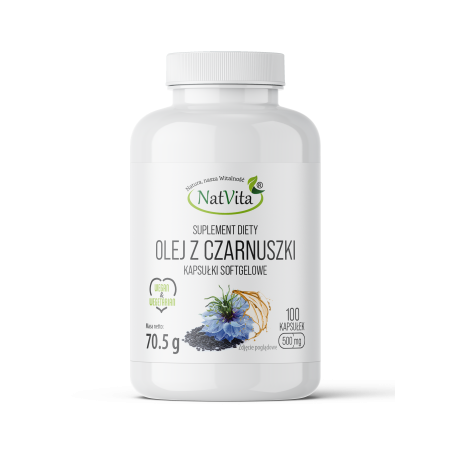 Olej z nasion Czarnuszki + witamina E kapsułki softgel 500mg - zdjęcie produktu