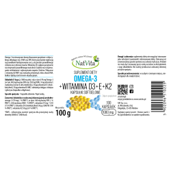 Omega 3 + Witaminy D3, E, K2 Mk7 kapsułki softgel 1000mg