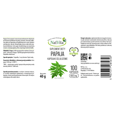 Papaja kapsułki 655mg - zdjęcie produktu