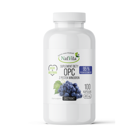 OPC Pestki Winogron ekstrakt 95% polifenoli kapsułki 400mg - zdjęcie produktu