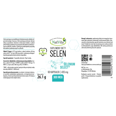 Selen - Selenium Select kapsułki 435mg - zdjęcie produktu