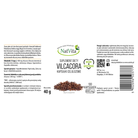 Vilcacora - Koci Pazur kapsułki 400mg - zdjęcie produktu