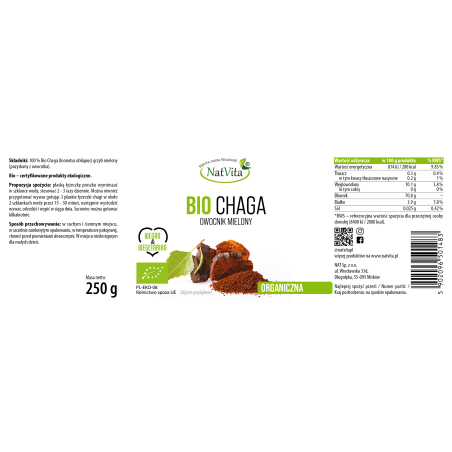 Chaga BIO grzyb mielony - zdjęcie produktu