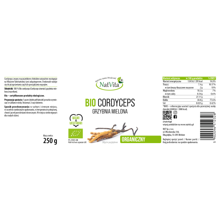 Cordyceps sinensis BIO grzyb mielony - zdjęcie produktu