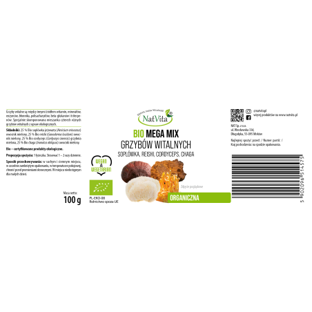 Grzyby Witalne BIO MEGA MIX mielone - zdjęcie produktu