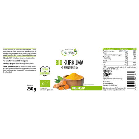 Kurkuma BIO korzeń mielony - zdjęcie produktu