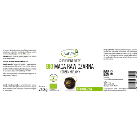 Maca BIO RAW czarna mielona - zdjęcie produktu